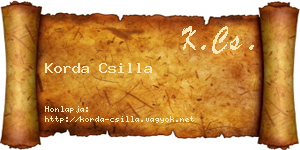Korda Csilla névjegykártya