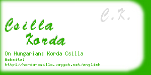 csilla korda business card